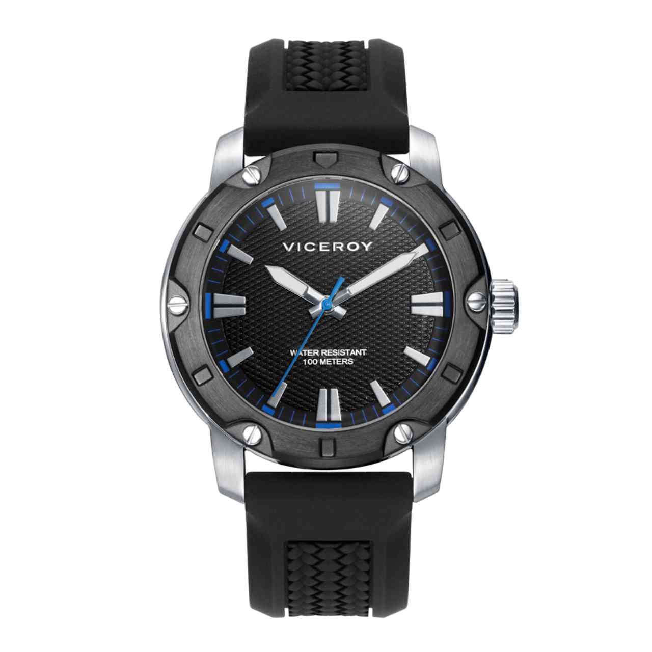 Reloj analógico Viceroy, de acero y esfera negra para hombre